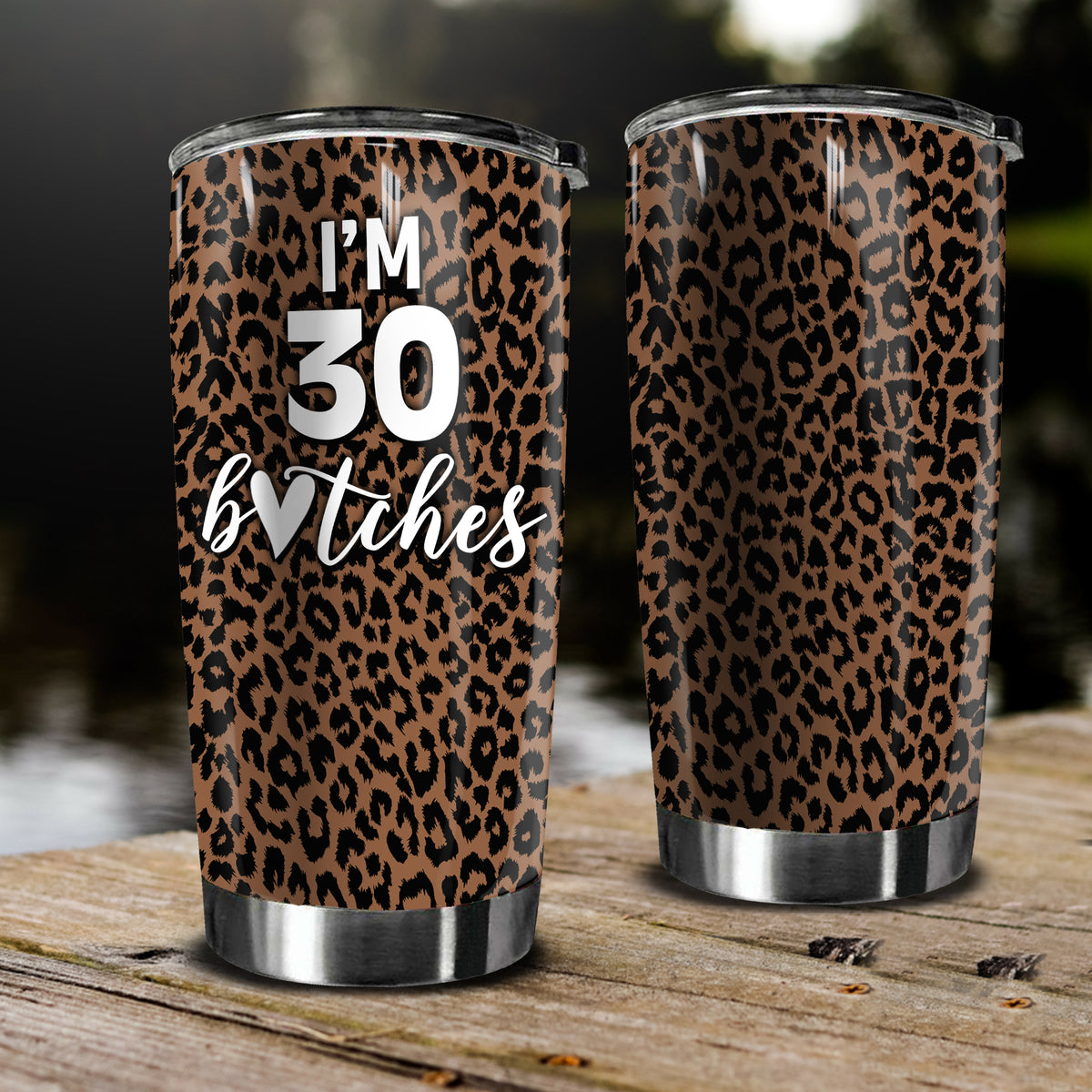 Women Funny 30th Birthday Gifts Tumbler With Leopard Print