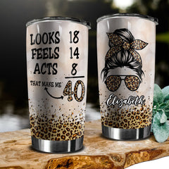 Women Funny 30th Birthday Gifts Tumbler With Leopard Print - Teezalo
