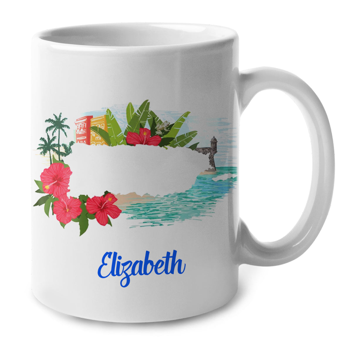 Beautiful Puerto Rico Personalized Mug With Symbols