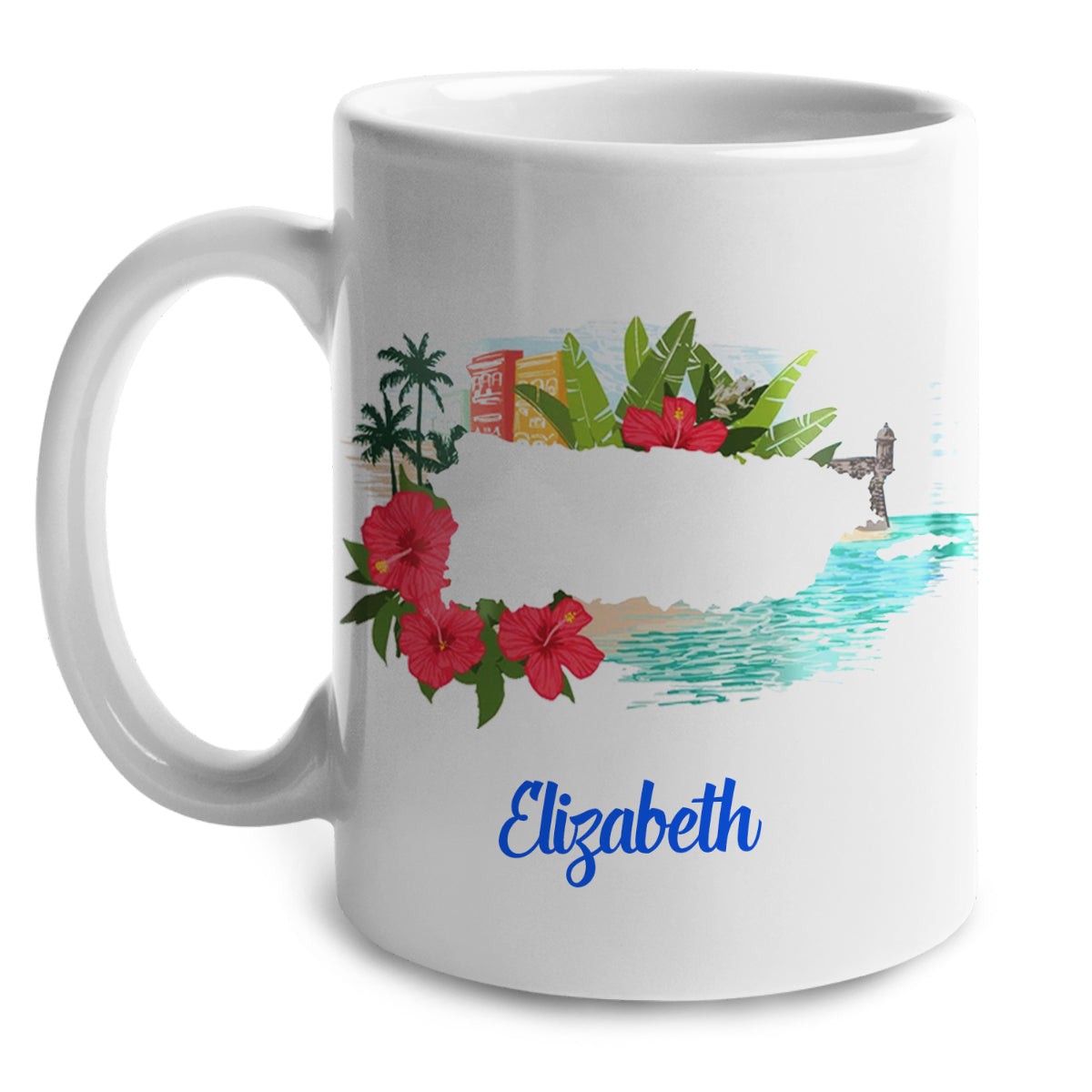 Beautiful Puerto Rico Personalized Mug With Symbols