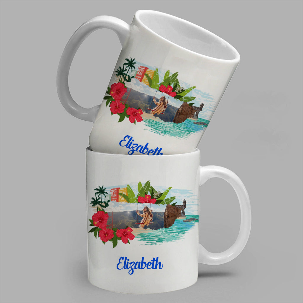 Beautiful Puerto Rico Personalized Mug With Symbols