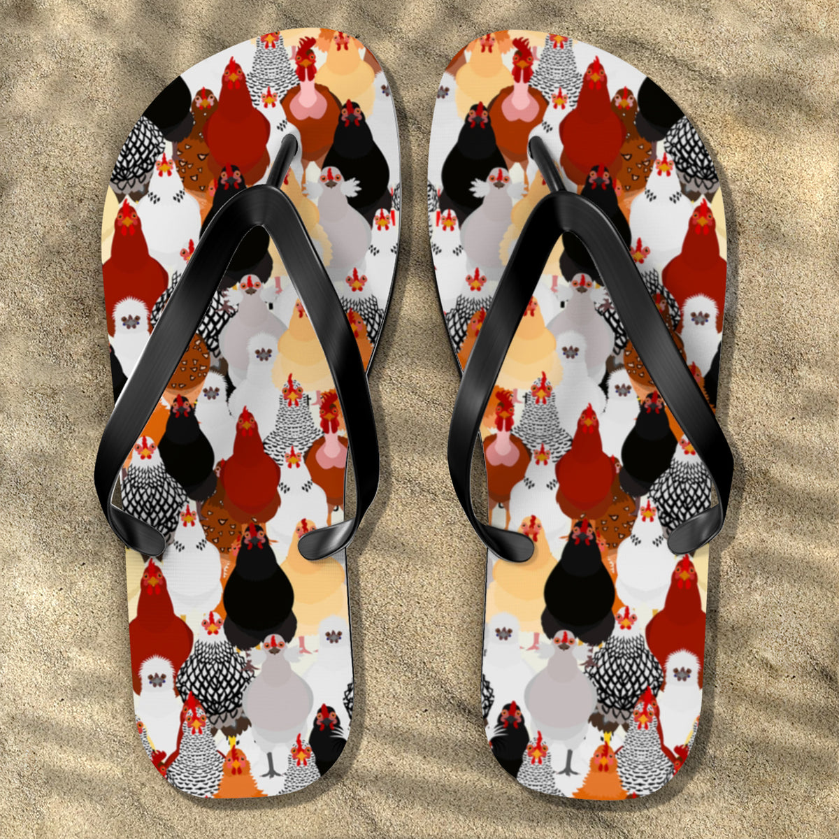 Love Chickens Flip Flops - Flip Flops Pet Teezalo