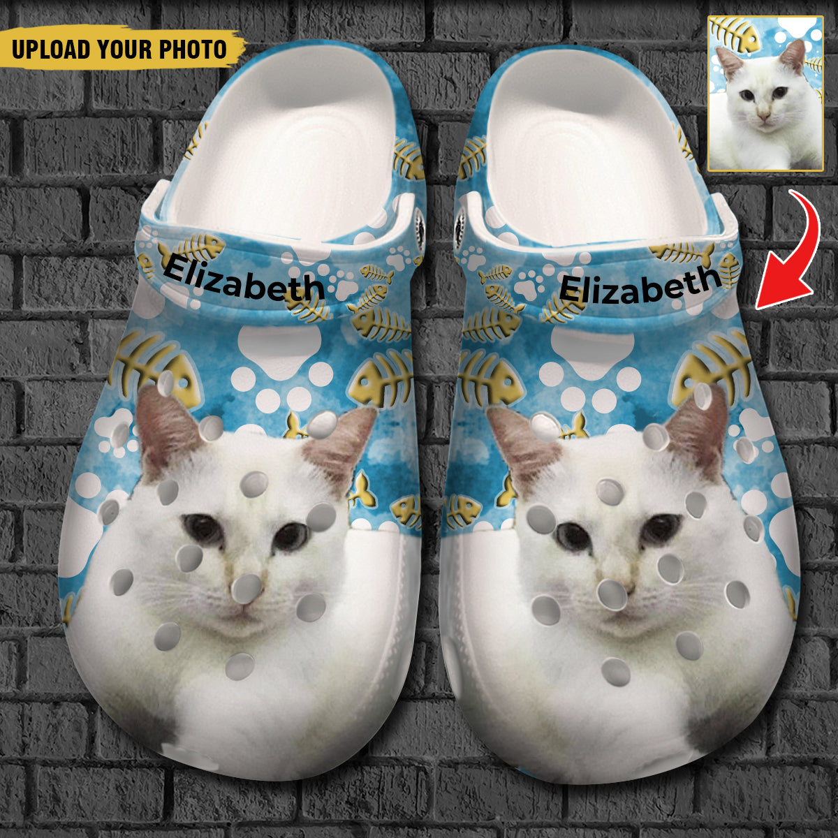 Custom Cat Lovers Clogs Shoes, Custom Photo Face Clogs Shoes