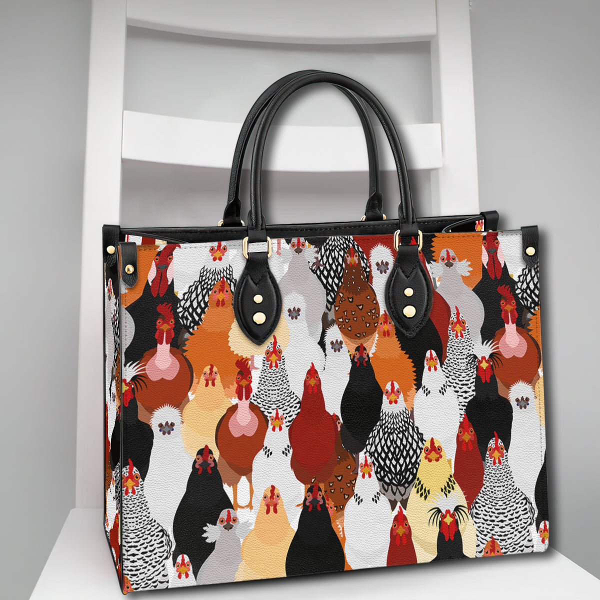 Chicken Breeds Leather Handbag Purse