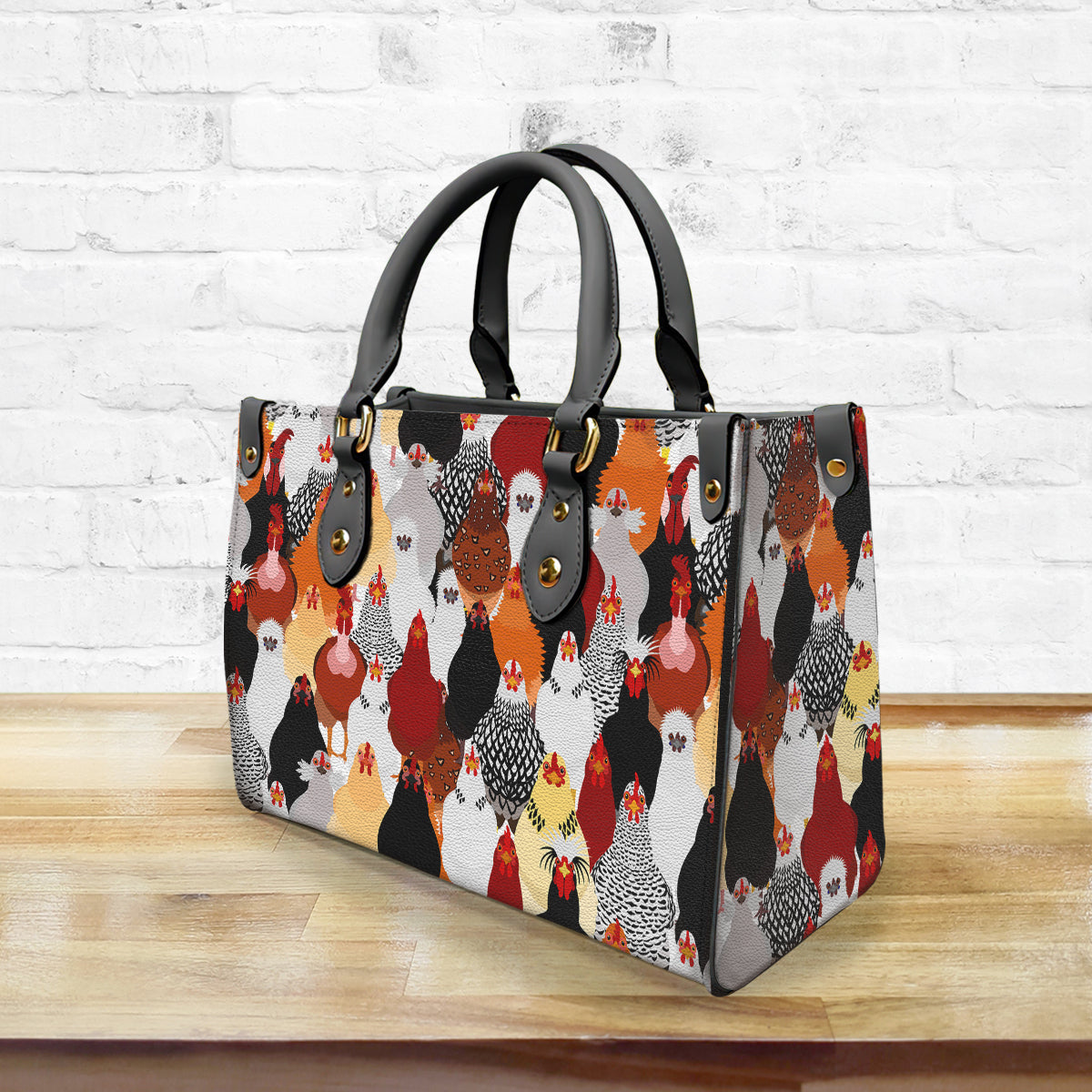 Chicken Breeds Leather Handbag Purse