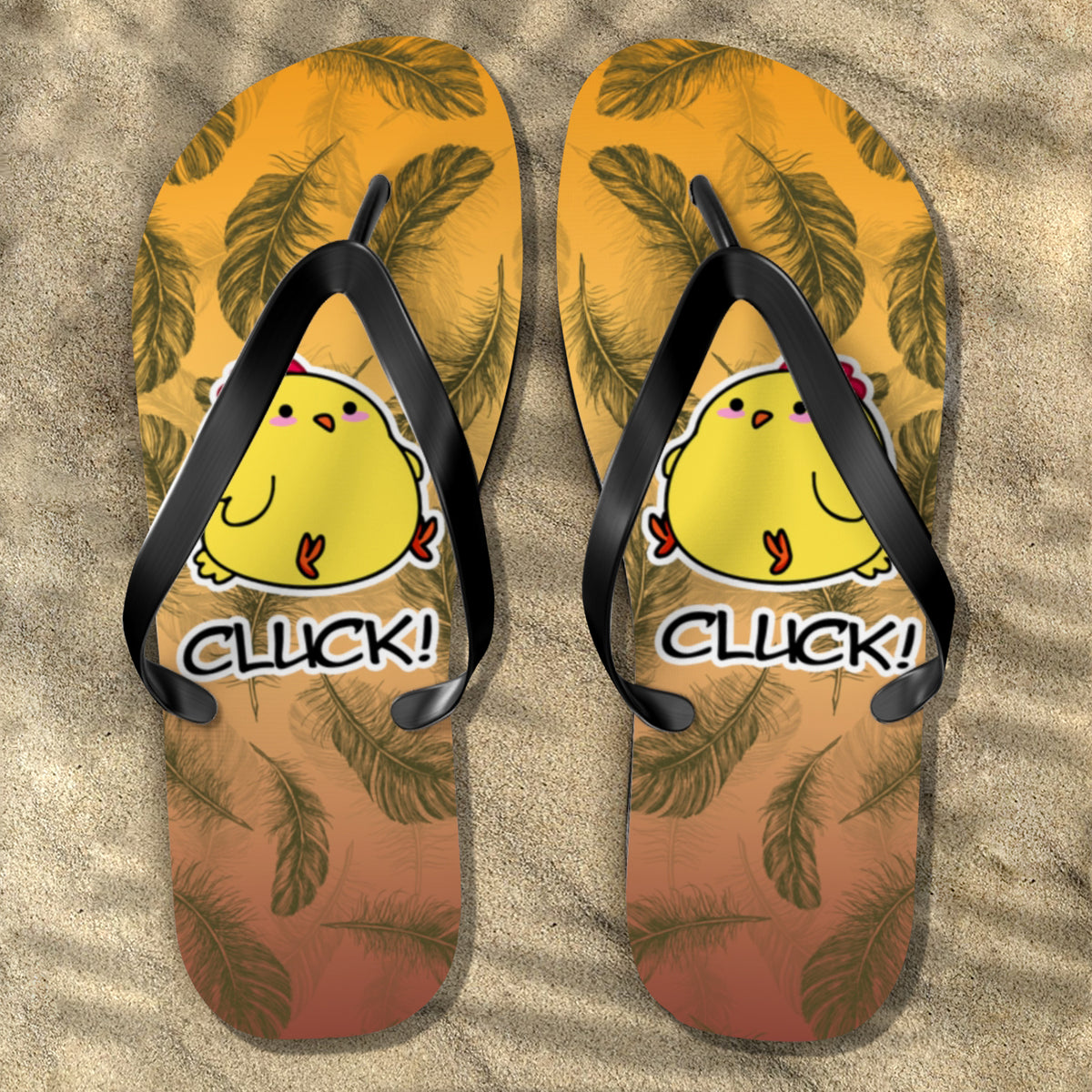 Chicken Cluck Flip Flops Teezalo