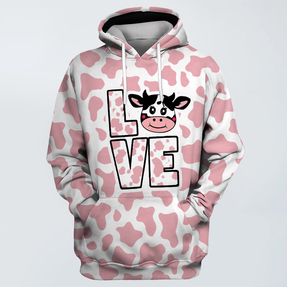 Cow Love All Over Hoodie