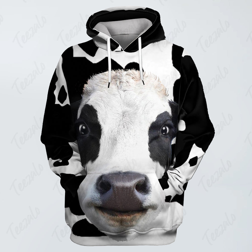 Cow Face All Over Hoodie