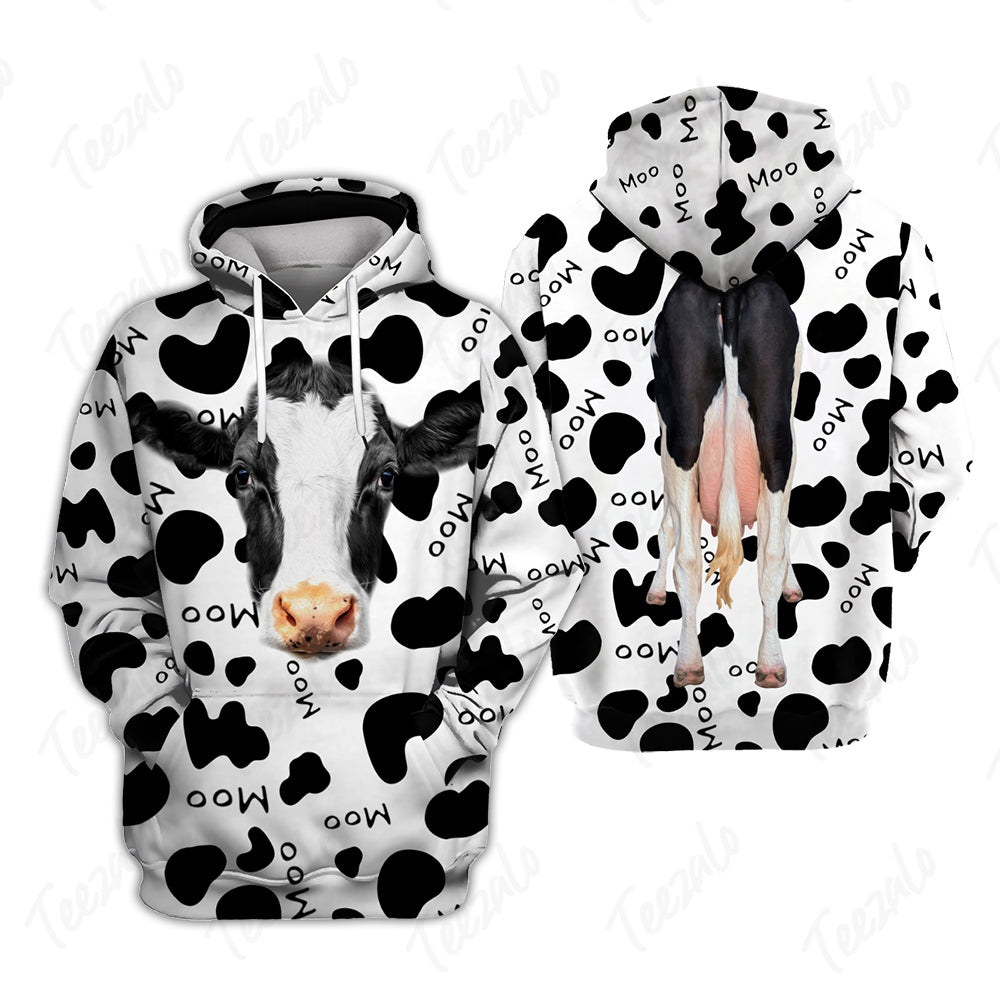 Funny Cow Moo All over Hoodie