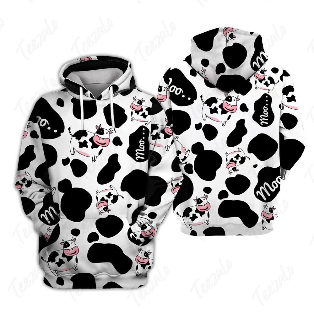 Cow Moo All Over Hoodie TH0921