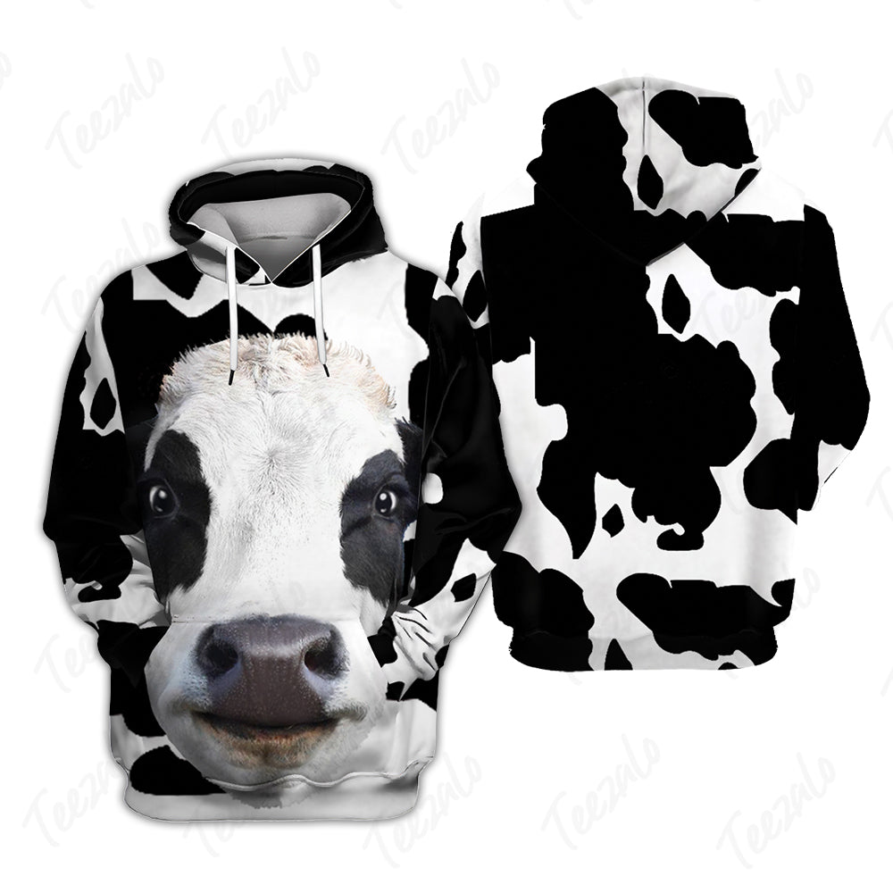 Cow Face All Over Hoodie