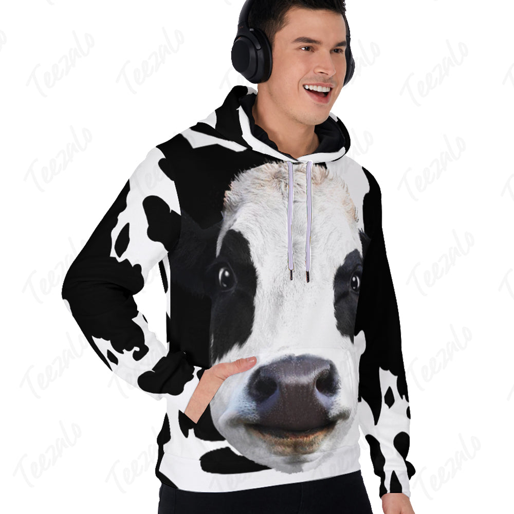 Cow Face All Over Hoodie