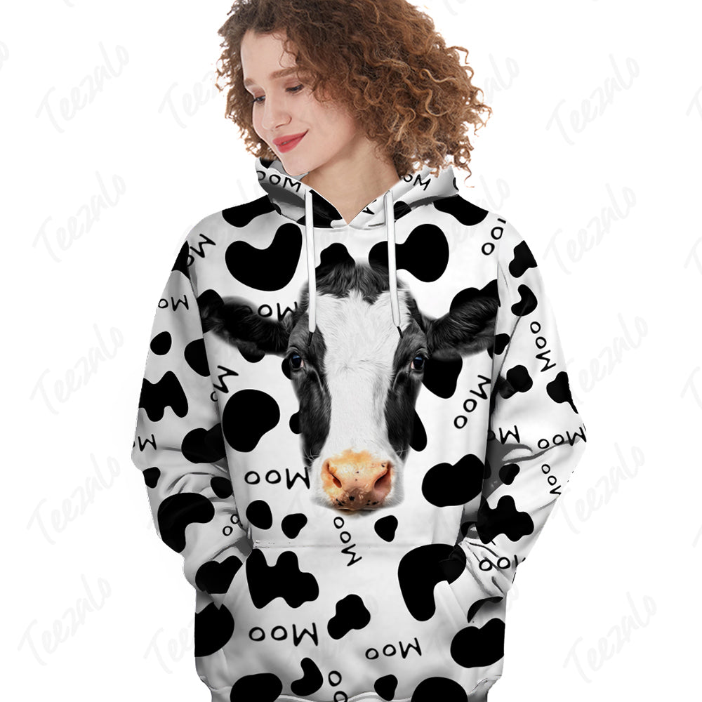 Funny Cow Moo All over Hoodie