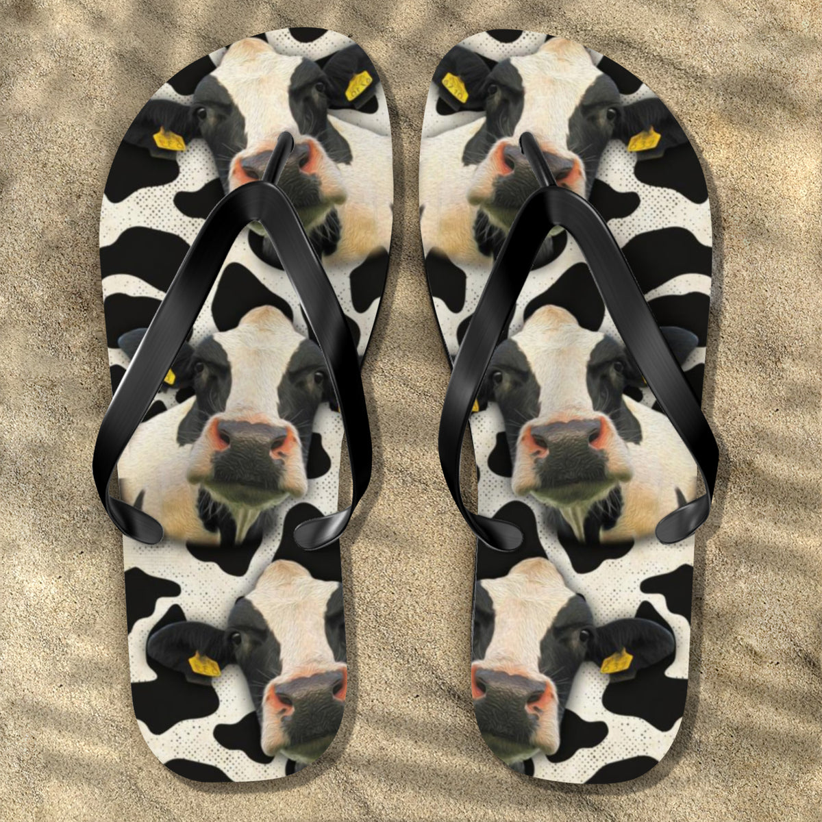 Cows Face Flip Flops