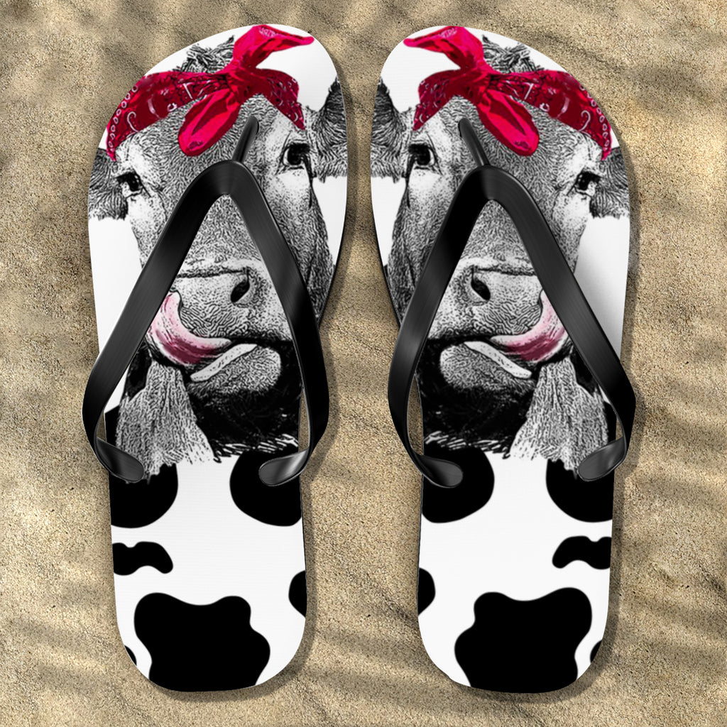 Cow Hole Flip Flops - Teezalo