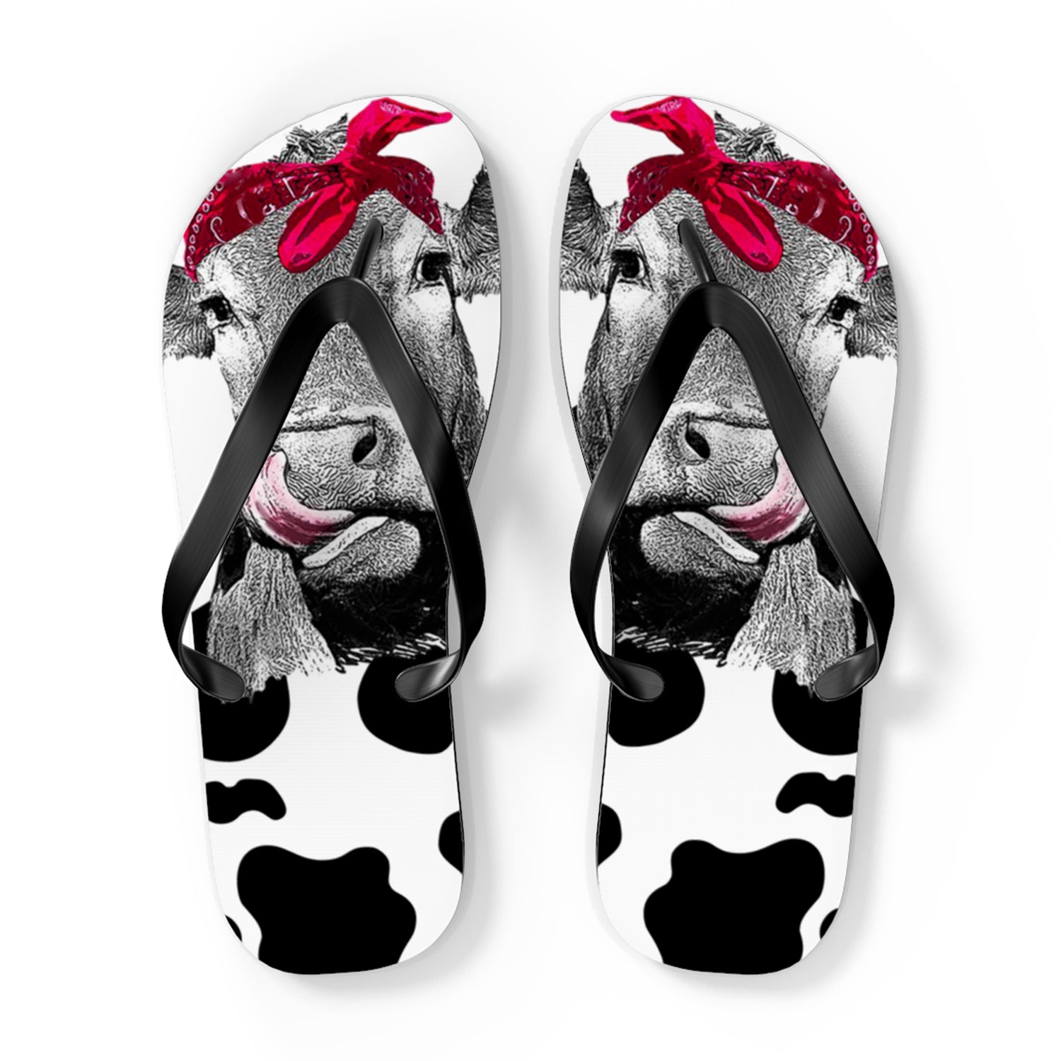 Cow Lady Flip Flops - Flip Flops Pet Teezalo