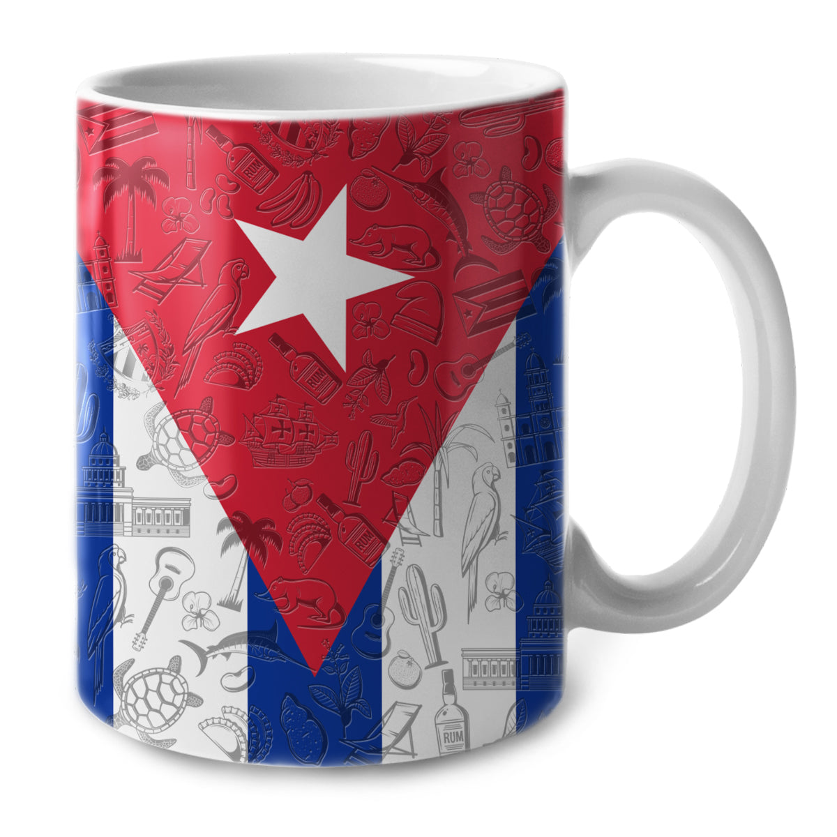 Cuba White Coffee Mug With Flag And Symbols, Cuba Souvenirs And Gifts