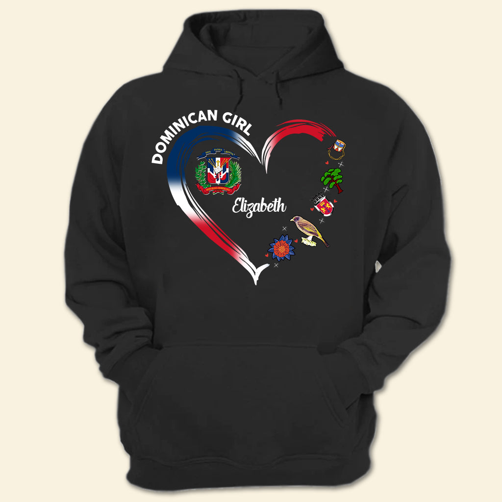 Dominican Girl Heart With Symbols Hoodie