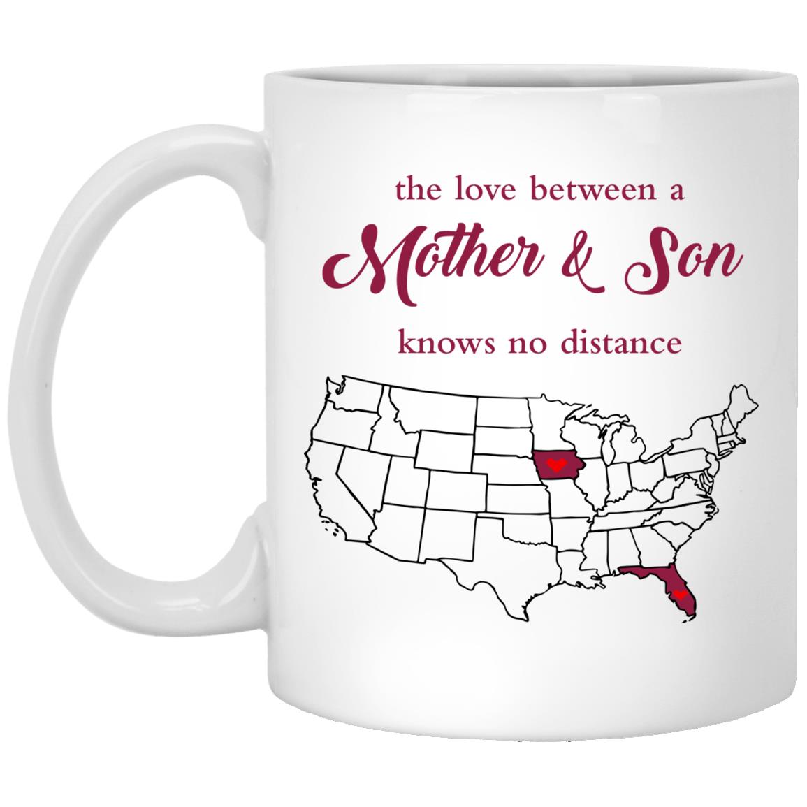 Iowa Florida The Love Between Mother And Son Mug - Mug Teezalo