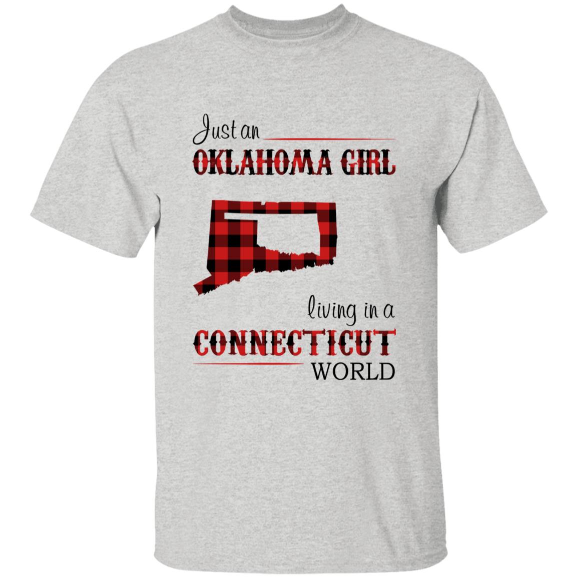 Just An Oklahoma Girl Living In A Connecticut World T-shirt - T-shirt Born Live Plaid Red Teezalo