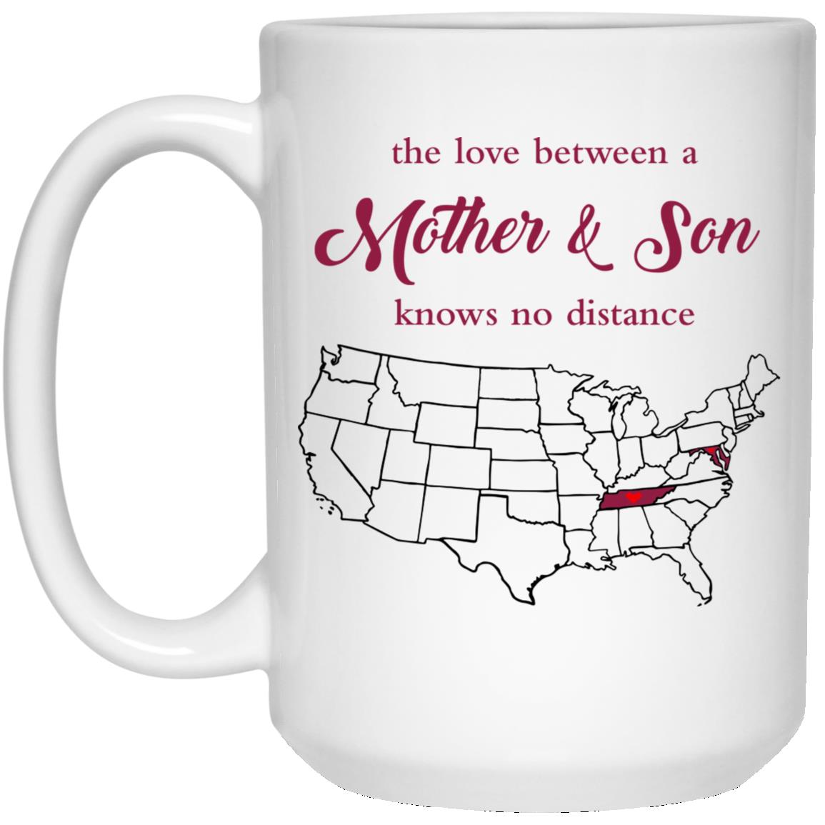 Tennessee Maryland The Love Between Mother And Son Mug - Mug Teezalo