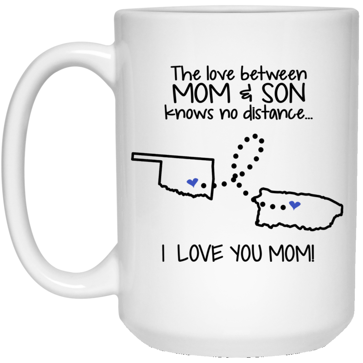 Puerto Rico Oklahoma The Love Between Mom And Son Mug - Mug Teezalo