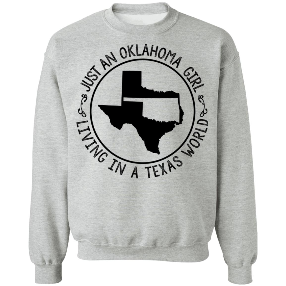 Just An Oklahoma Girl Living In A Texas World T- Shirt - T-shirt Teezalo