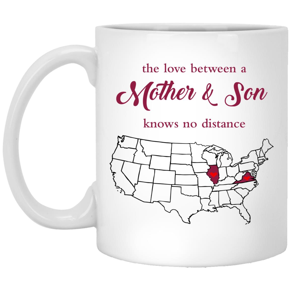 Illinois Virginia The Love Between Mother And Son Mug - Mug Teezalo