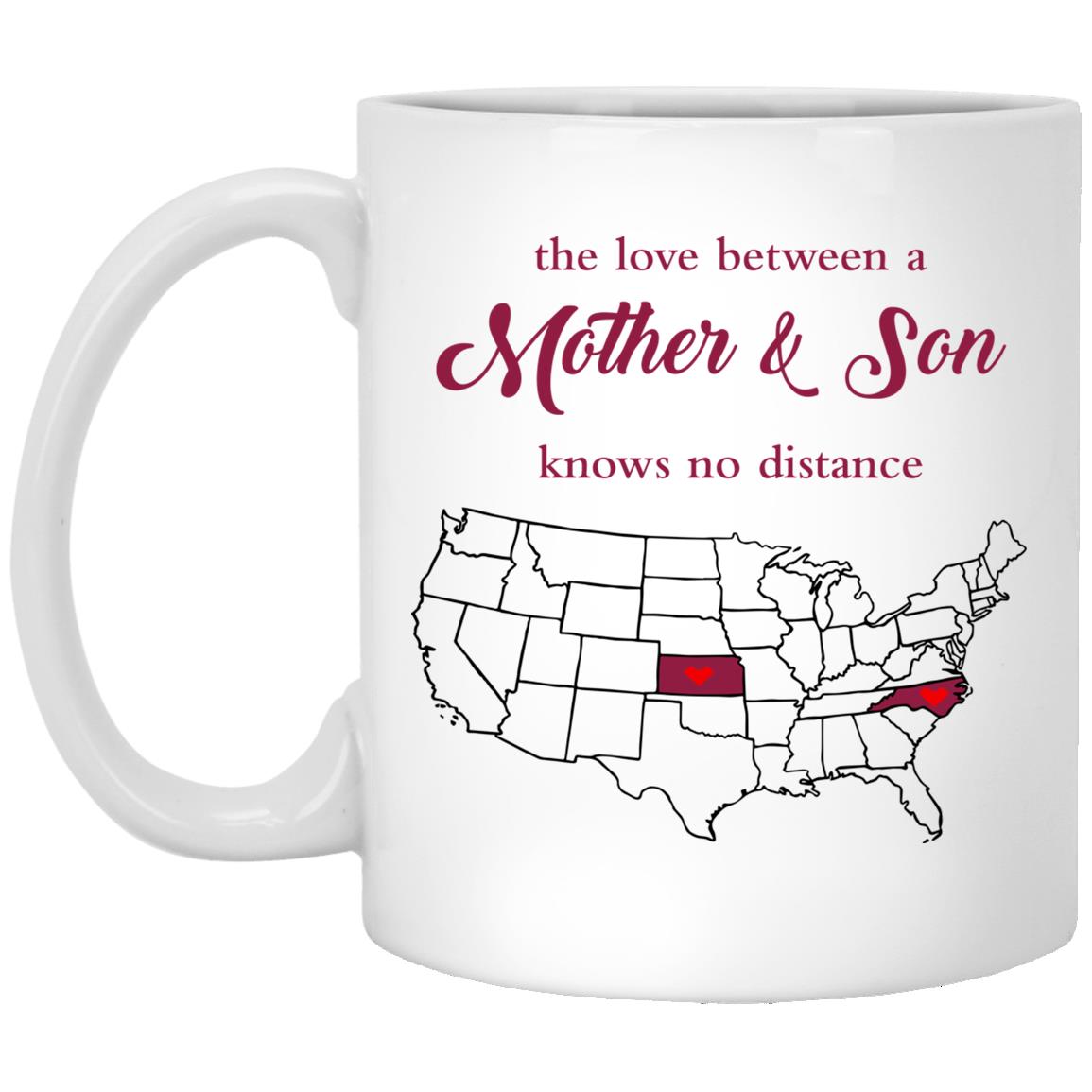 Kansas North Carolina The Love Between Mother And Son Mug - Mug Teezalo