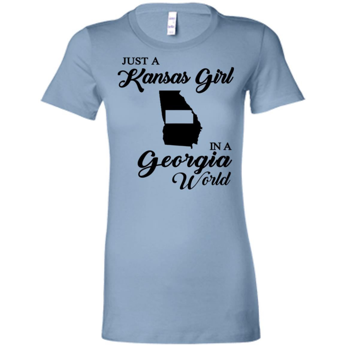 Just A Kansas Girl In A Georgia World T-Shirt - T-shirt Teezalo