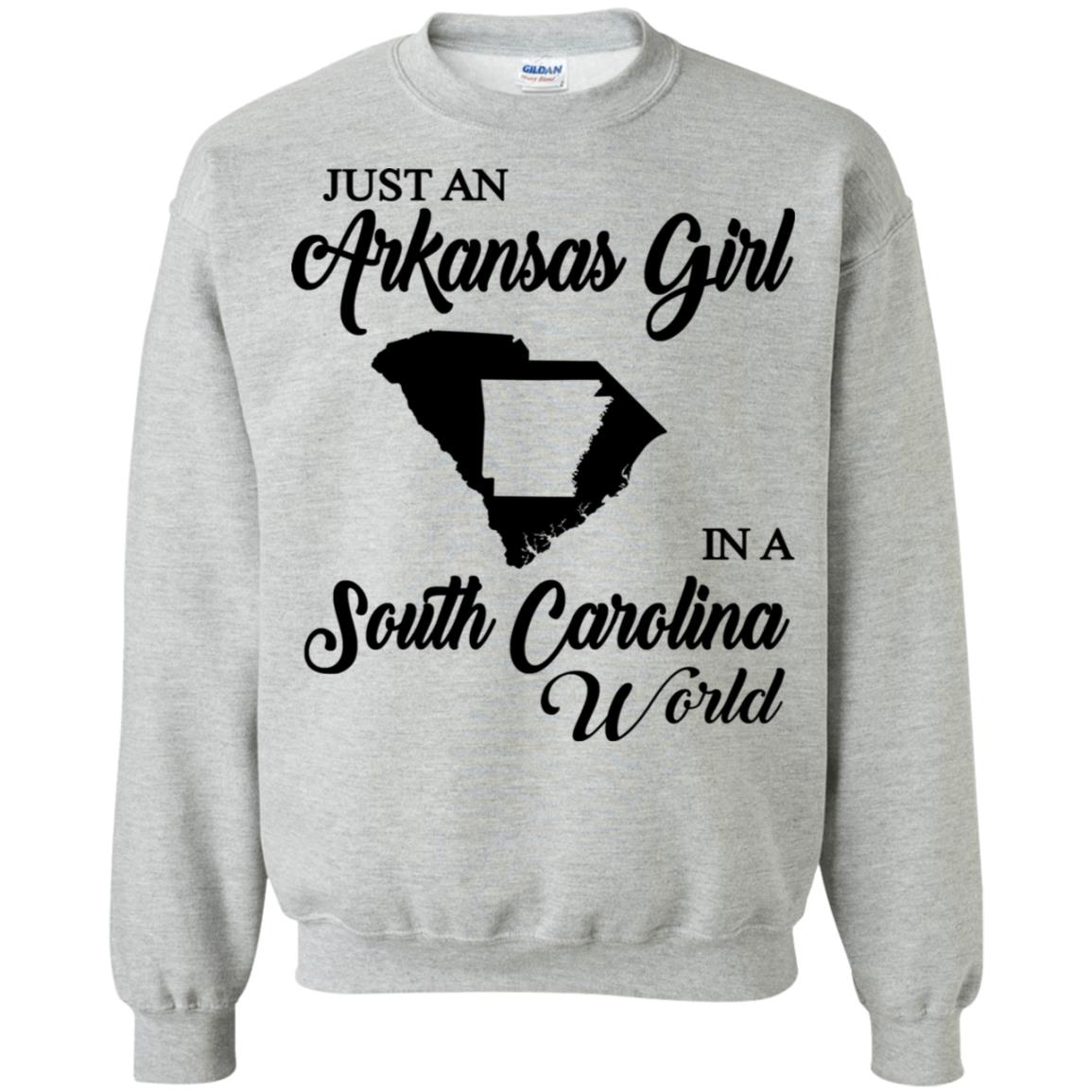 Just An Arkansas Girl In A South Carolina World T-Shirt - T-shirt Teezalo