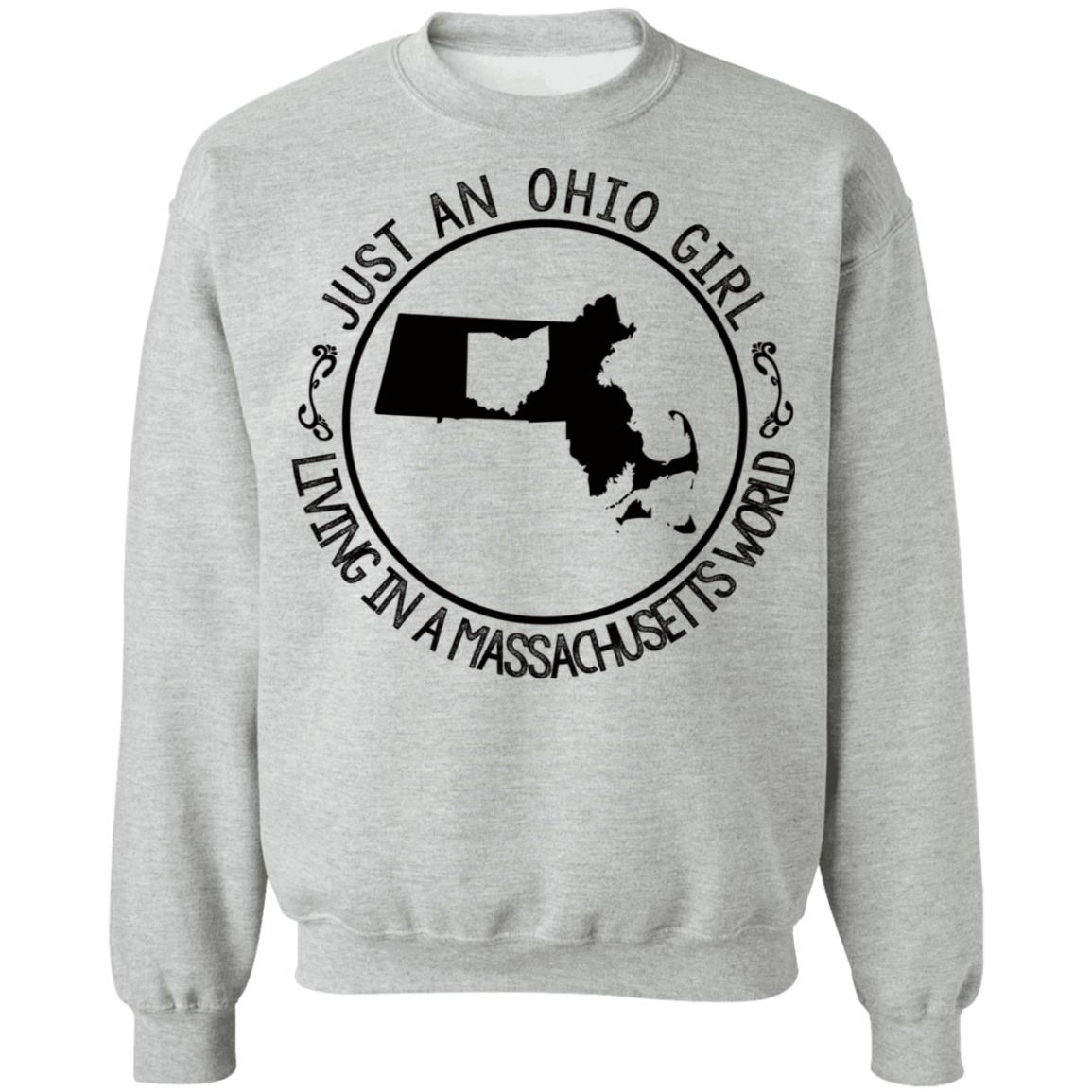 Ohio Girl In Massachusetts World Hoodie - Hoodie Teezalo