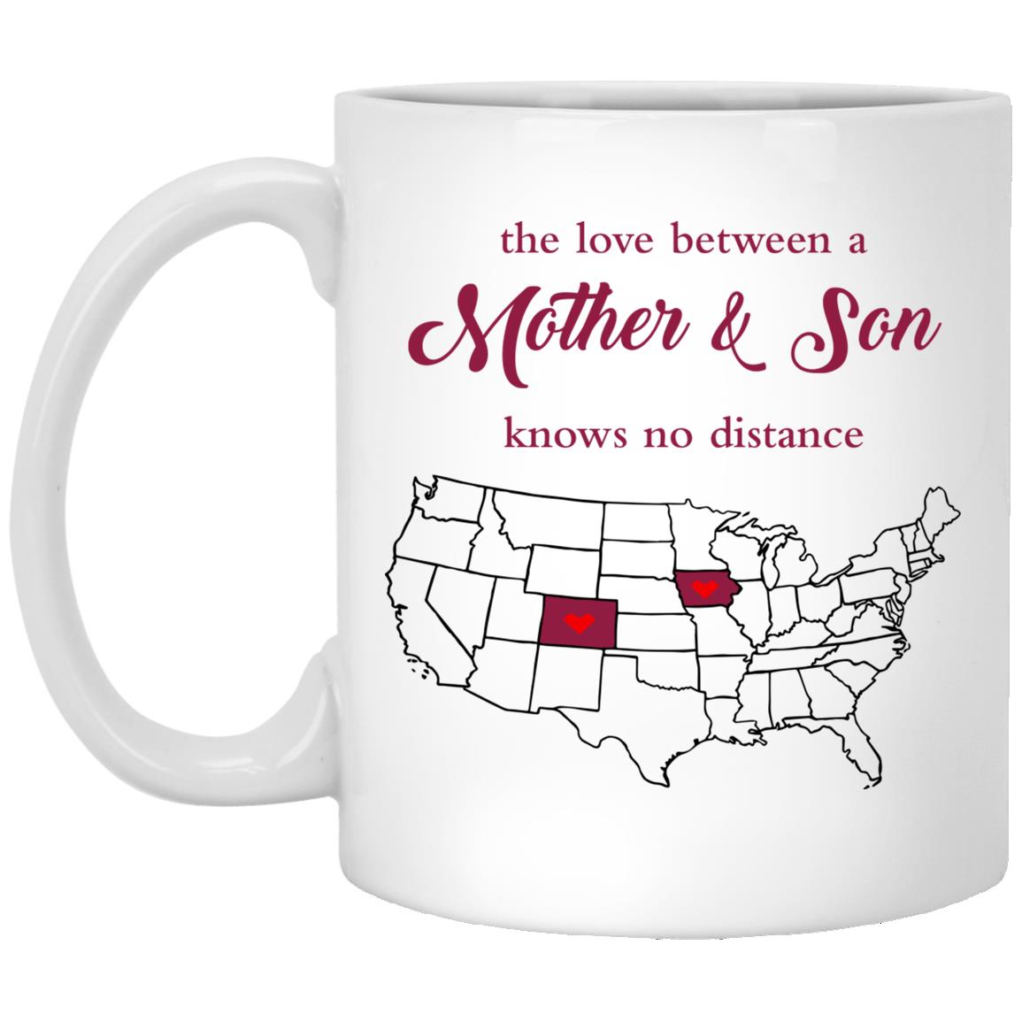 Iowa Colorado The Love Between Mother And Son Mug - Mug Teezalo