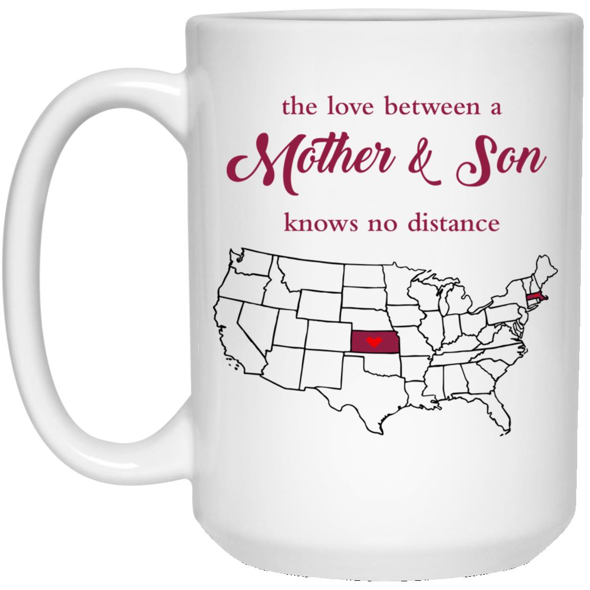 Kansas Massachusetts The Love Between Mother And Son Mug - Mug Teezalo