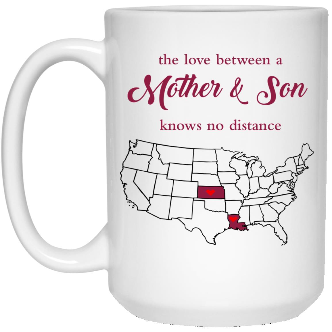 Kansas Louisiana The Love Between Mother And Son Mug - Mug Teezalo