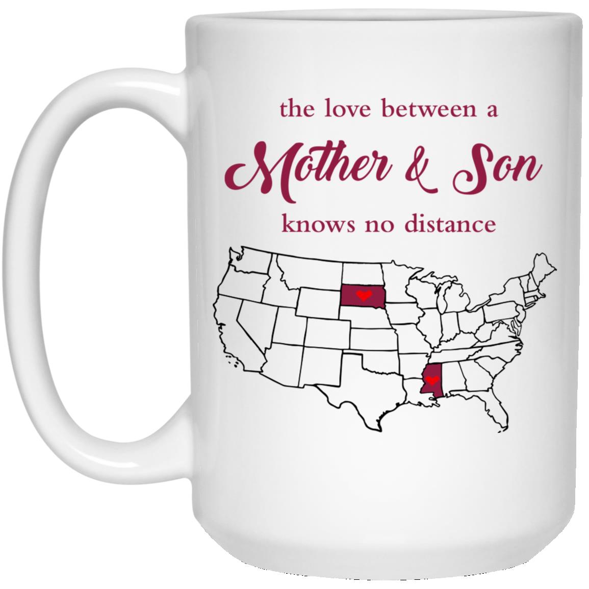 Mississippi South Dakota The Love Between Mother And Son Mug - Mug Teezalo