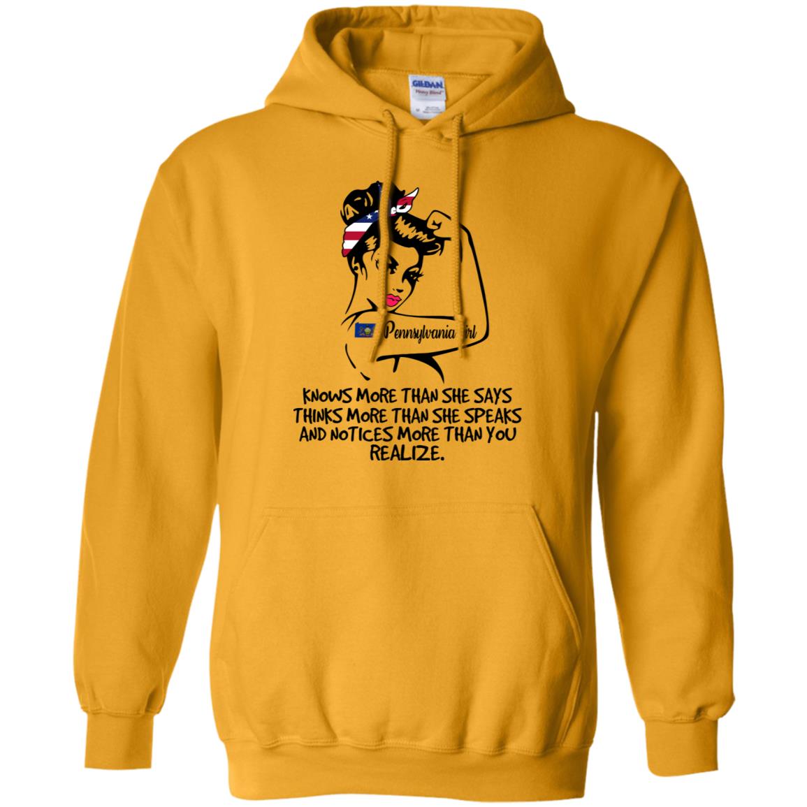 Pennsylvania Girl Know More Than She Says Hoodie - Hoodie Teezalo