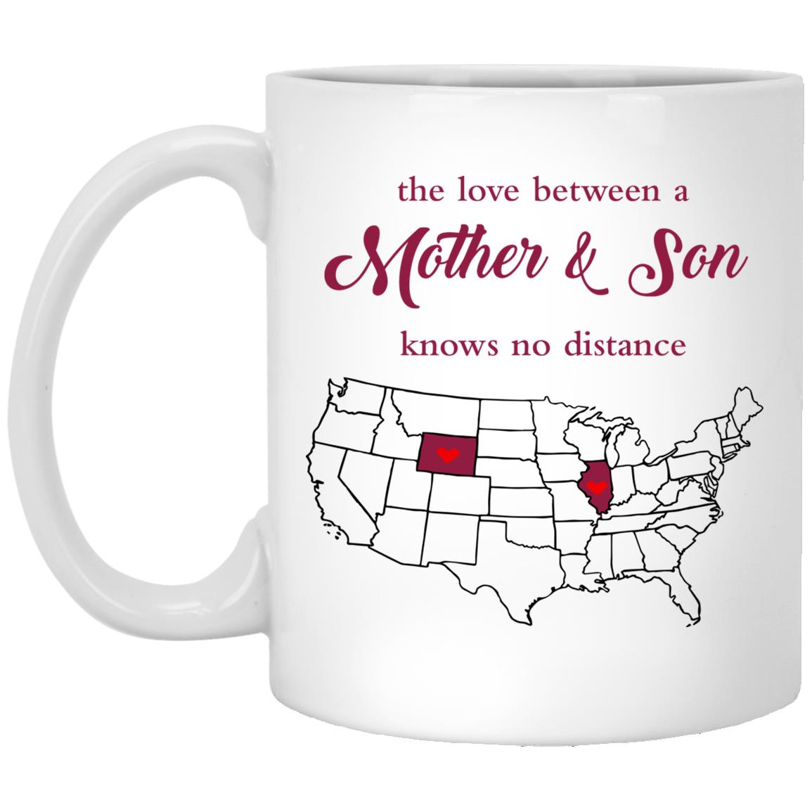 Illinois Wyoming The Love Between Mother And Son Mug - Mug Teezalo