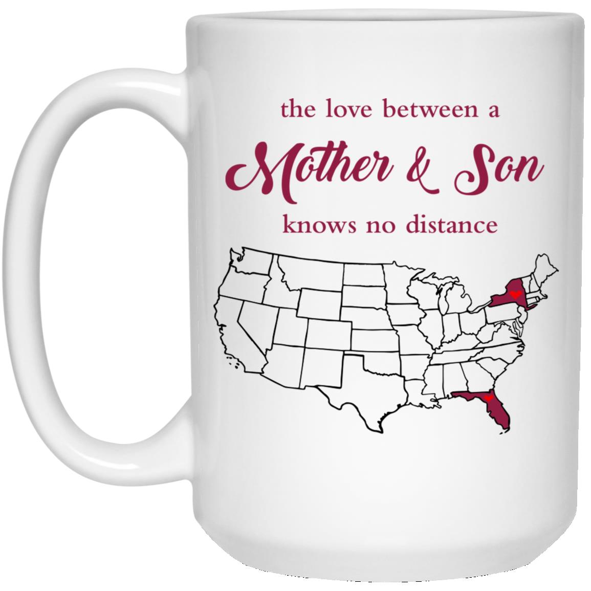 Florida New York The Love Between Mother And Son Mug - Mug Teezalo