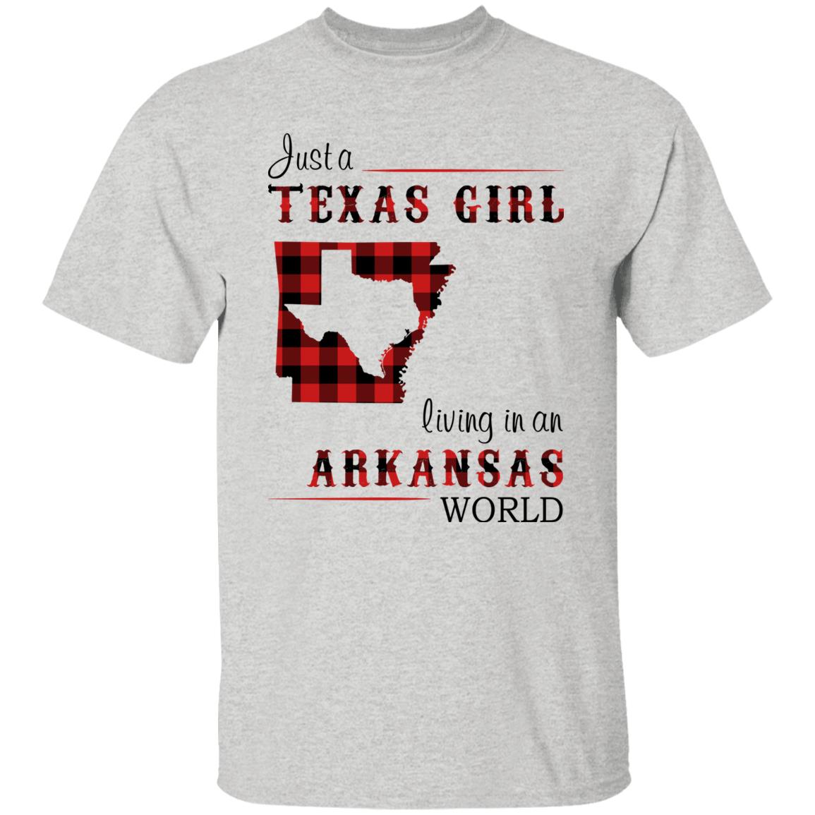 Just A Texas Girl Living In An Arkansas World  T –Shirt - T-shirt Teezalo