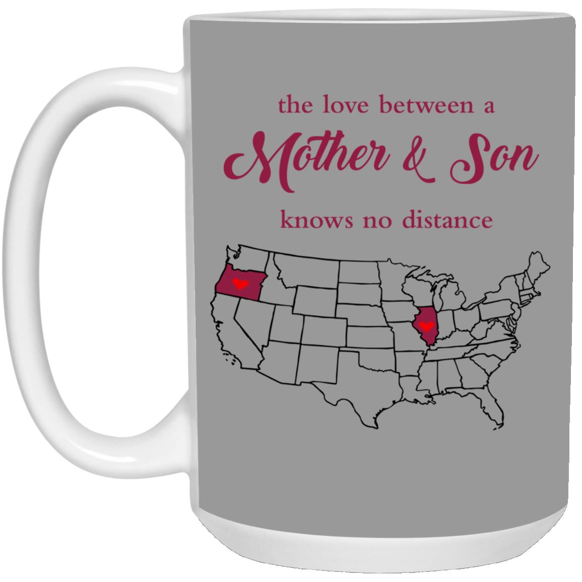 Illinois Oregon The Love Between Mother And Son Mug - Mug Teezalo