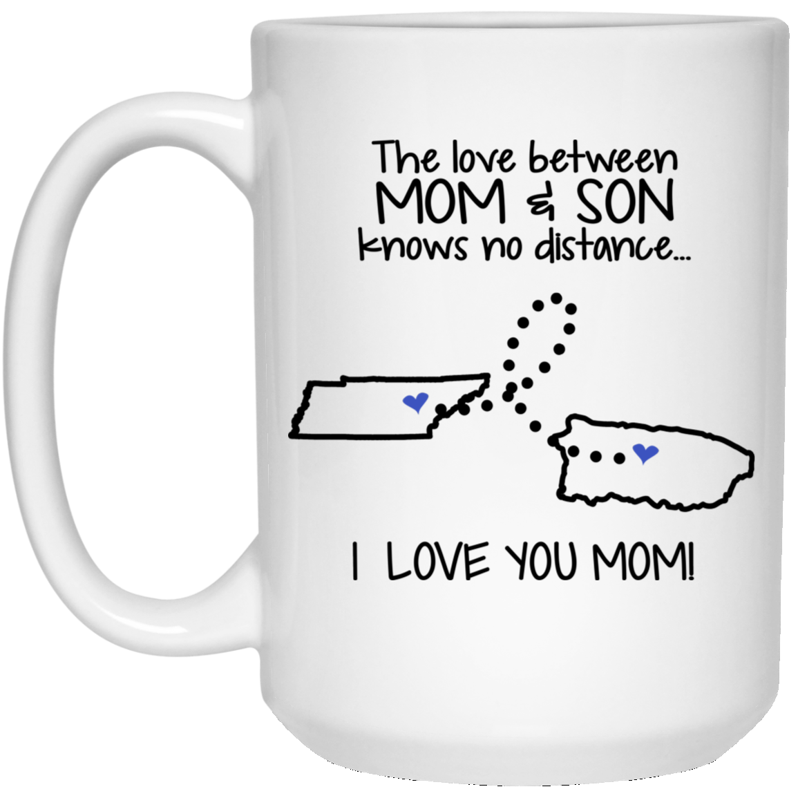 Puerto Rico Tennessee The Love Between Mom And Son Mug - Mug Teezalo