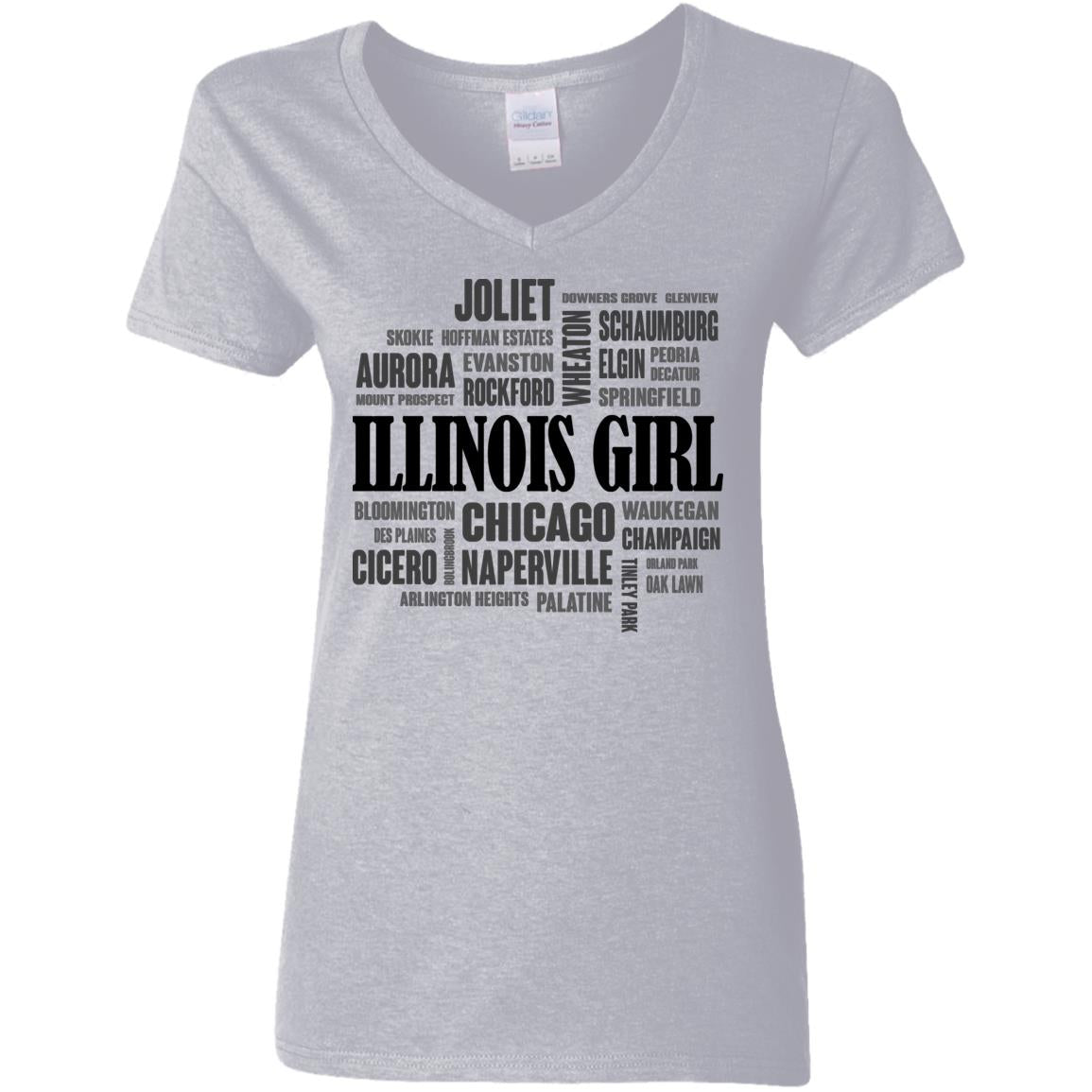 Illinois Girl And City T-shirt - T-shirt Teezalo