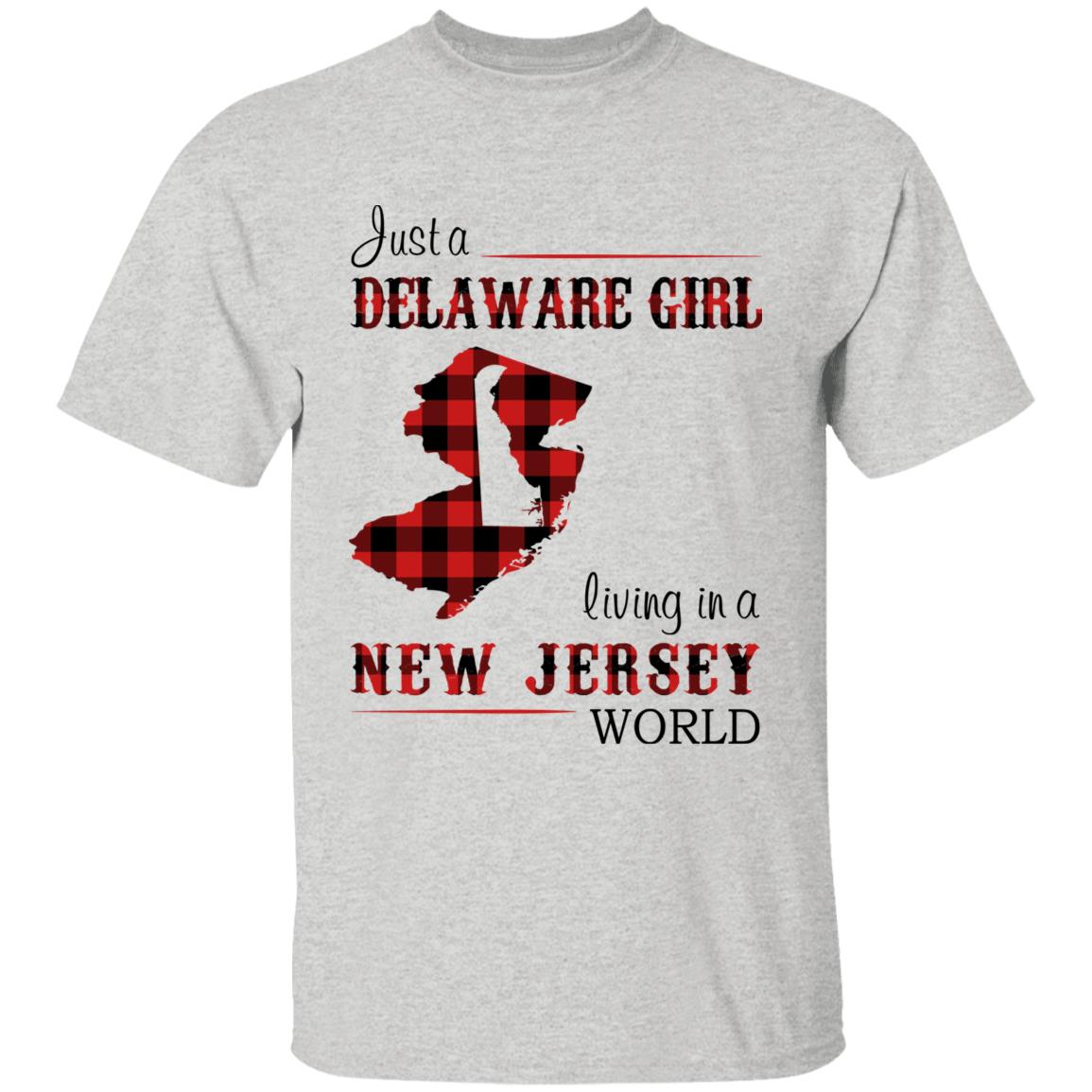 Just A Delaware Girl Living In A New Jersey World T-shirt - T-shirt Born Live Plaid Red Teezalo