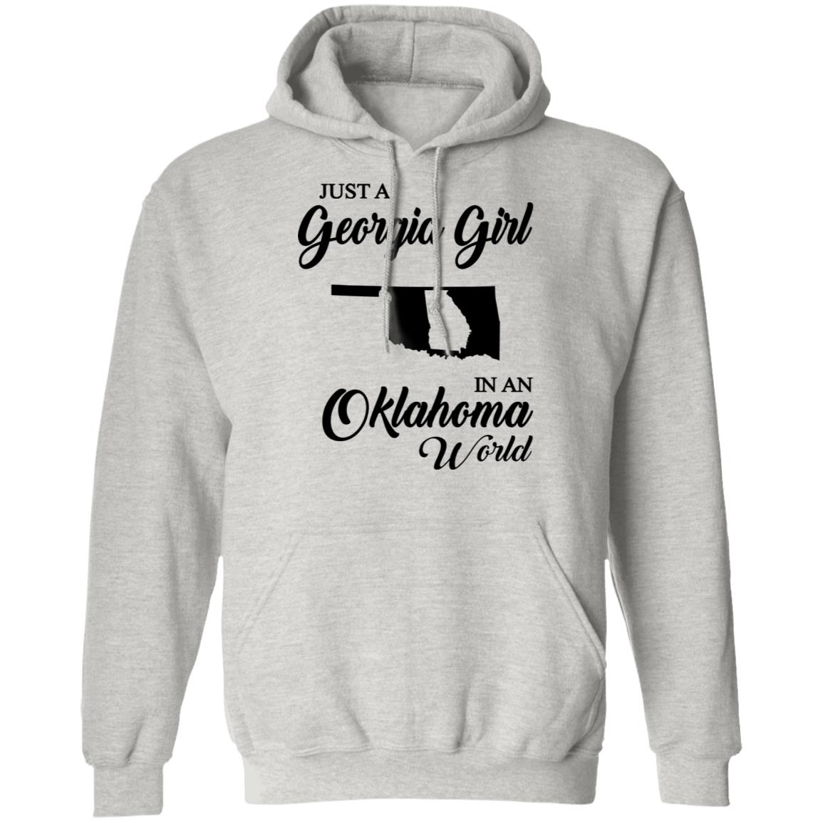 Just A Georgia Girl In An Oklahoma World T-Shirt - T-Shirt Teezalo