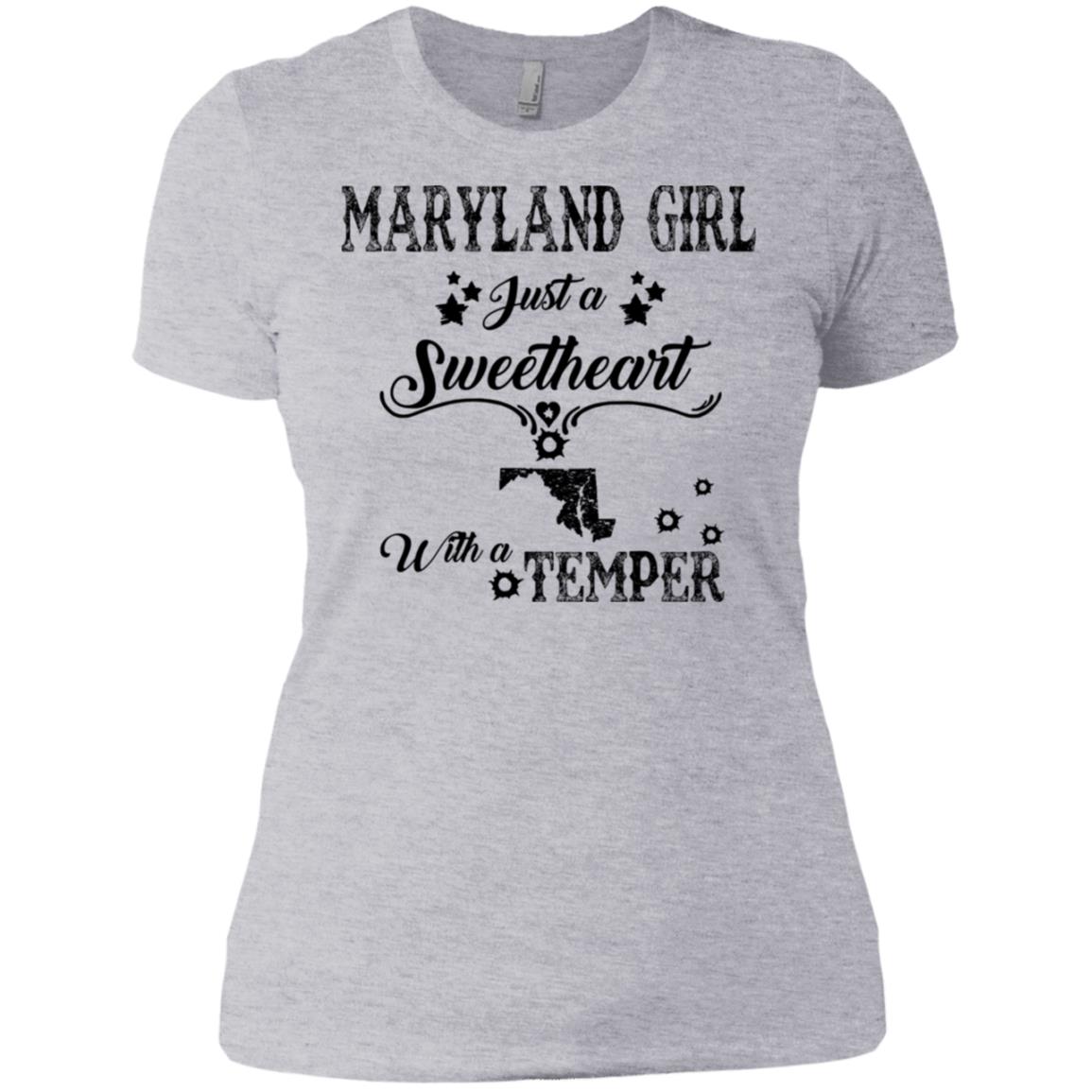 Maryland Girl Just Sweetheart With A Temper T-Shirt - T-shirt Teezalo