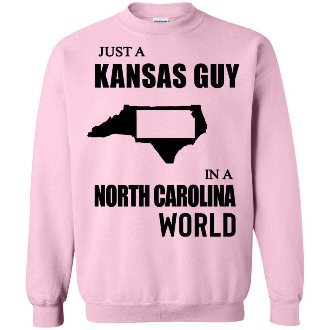 Just A Kansas Guy In A North Carolina World Hoodie - Hoodie Teezalo