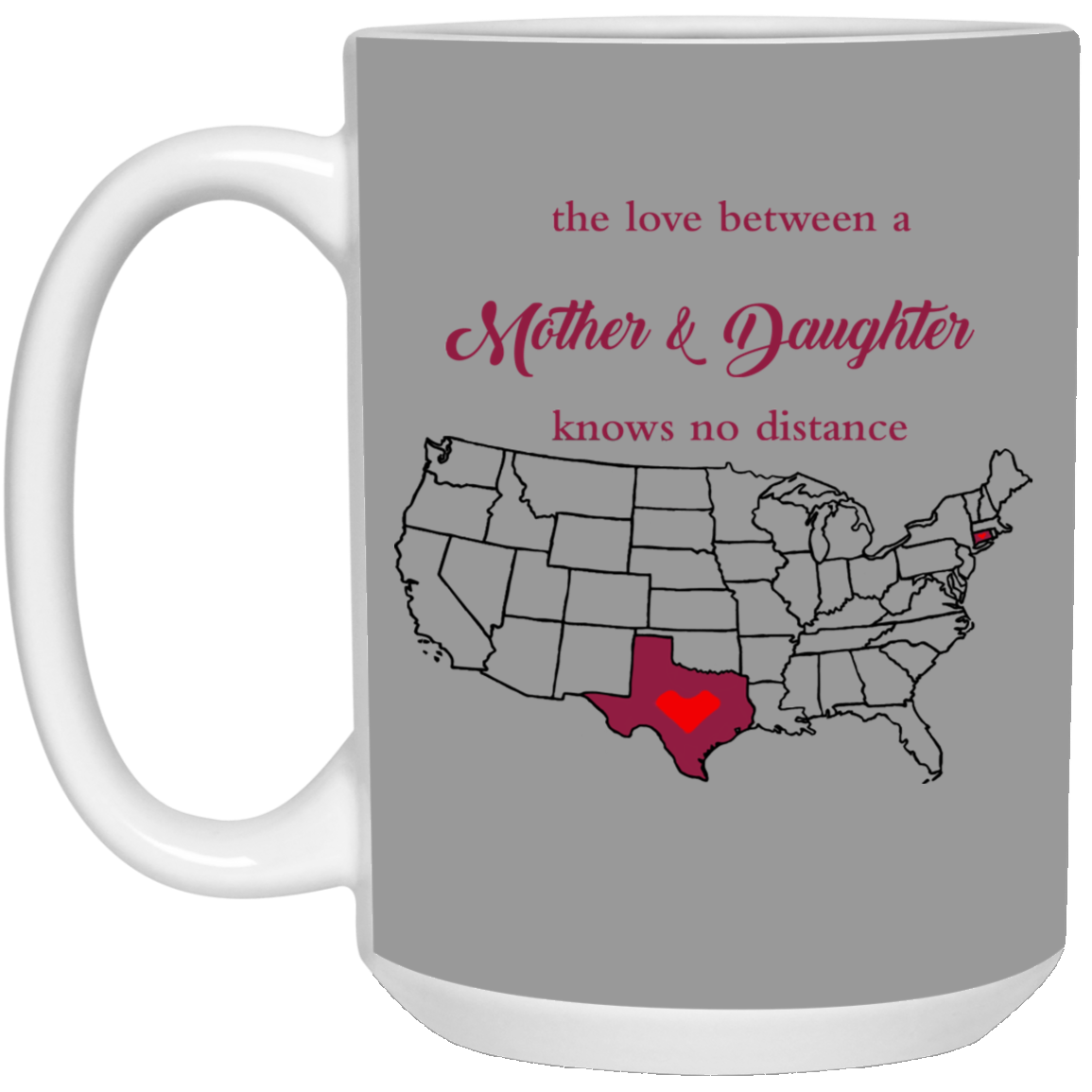 Connecticut Texas Love Mother Daughter Mug - Mug Teezalo