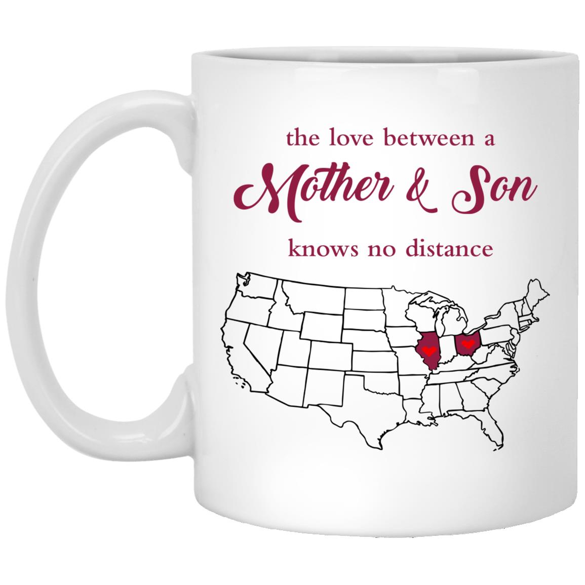 Illinois Ohio The Love Between Mother And Son Mug - Mug Teezalo