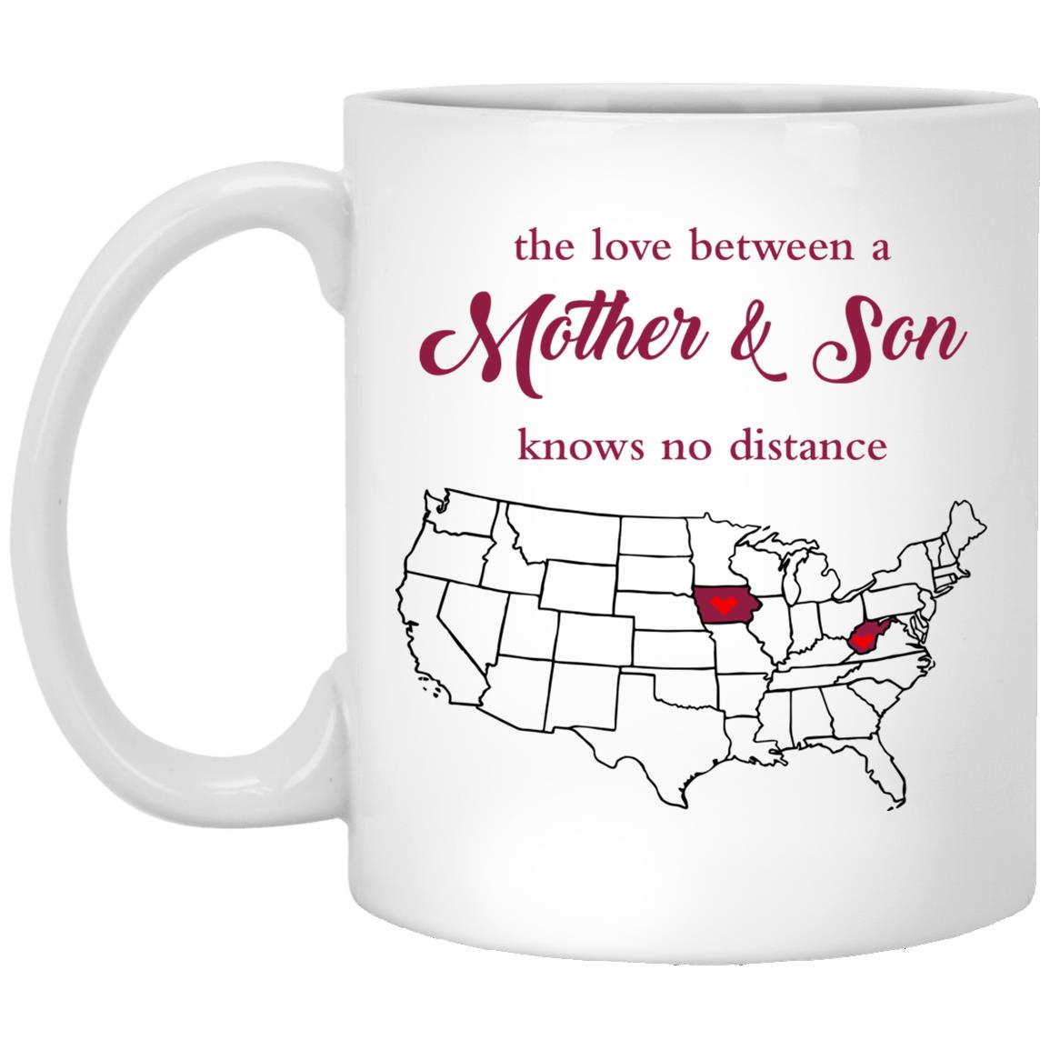 Iowa West Virginia The Love Between Mother And Son Mug - Mug Teezalo